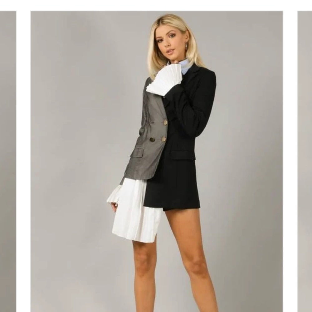 asymmetric lightweight double breasted jacket